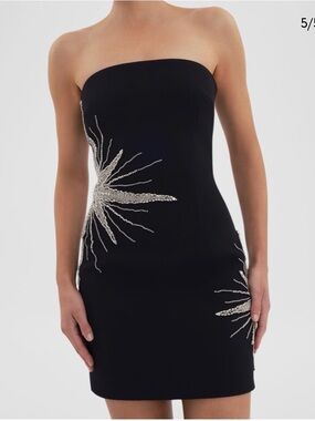 Rebecca Vallance Estella Strapless Crystal Mini Dress